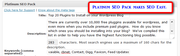 platinum SEO Top 20 Plugins to Install on your Wordpress Blog